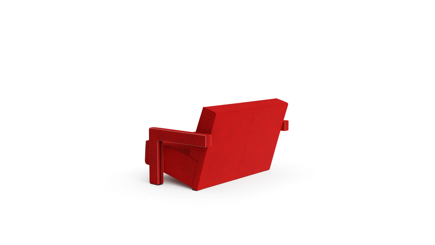 Utrecht Sofa Straight Two-Seater Loveseat by Gerrit Thomas Rietveld in Canada and the USA Cassina-Style - Back Angle