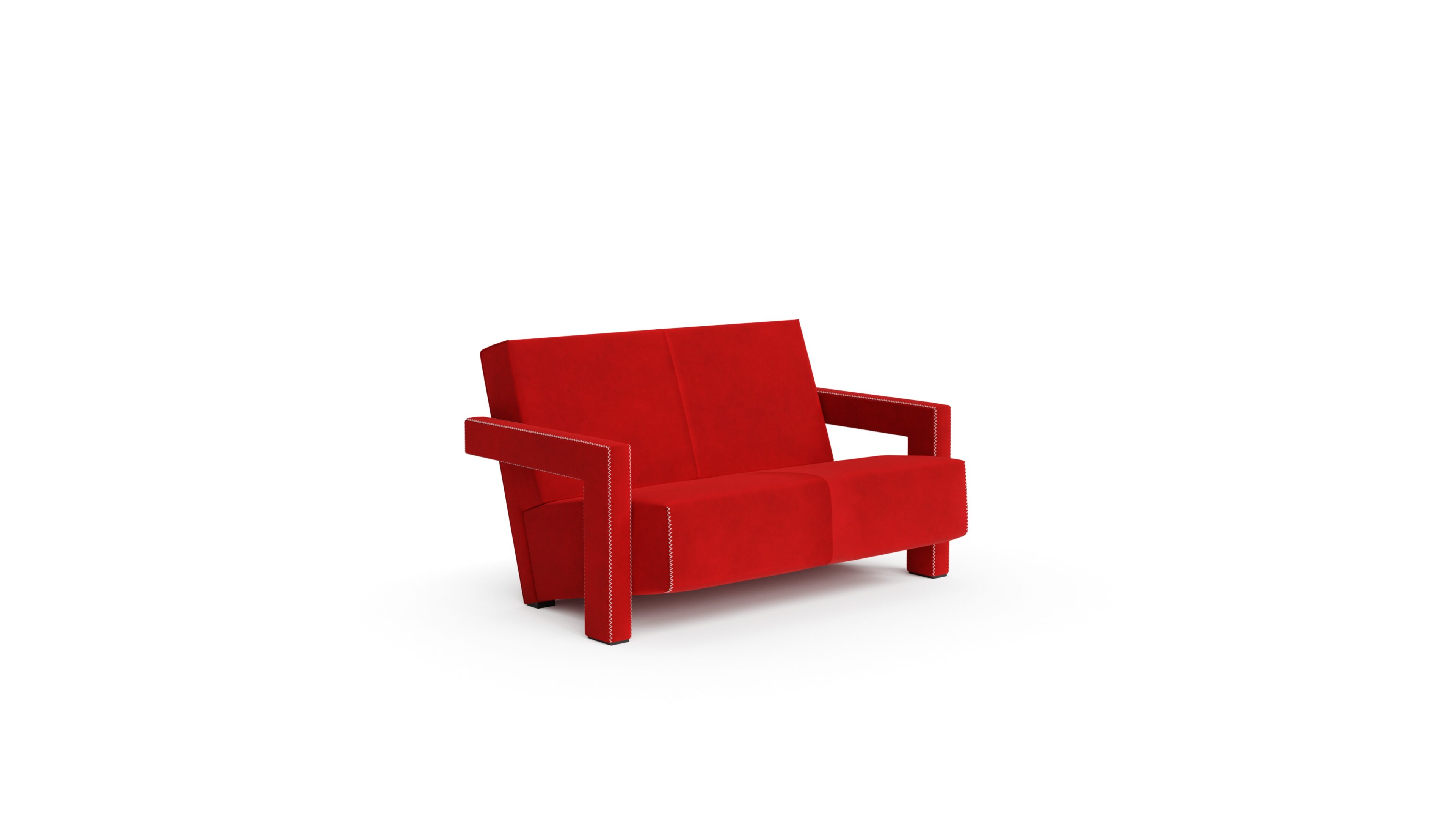Utrecht Sofa Straight Two-Seater Loveseat by Gerrit Thomas Rietveld in Canada and the USA Cassina-Style - Front Angle 2