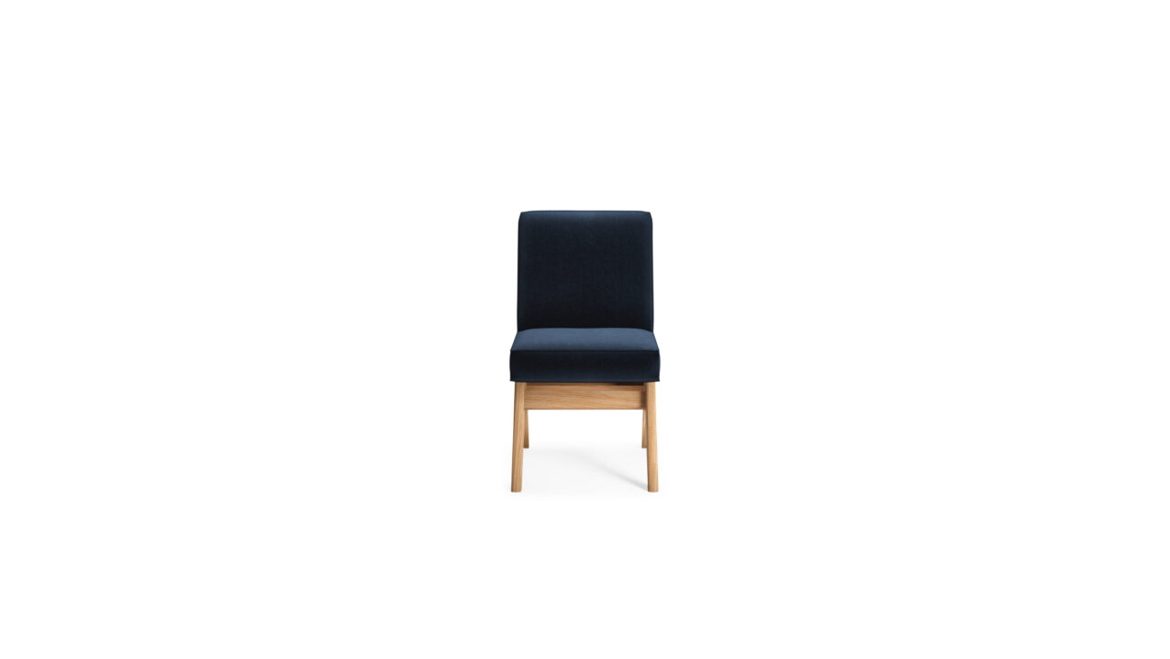 Front view of the Committee Chair Side Chair 062 01-11-61 by Pierre Jeanneret, available online in Canada. Made by Archetype Forms.