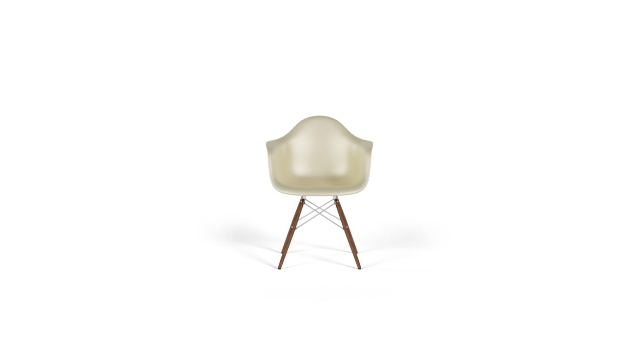 molded Fiberglass Armchair: Dowel Base DFAW Reproduction by Archetype Forms - Charles & Ray Eames - Front View