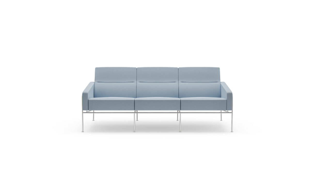 Series 3300 3303 Copenhagen SAS Royal Hotel 3-Seat Sofa Reproduction by Archetype Forms - Arne Jacobsen - Front View