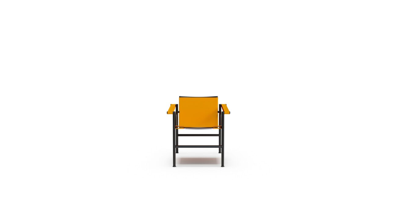 LC1 Basculant Lounge Chair Narrow Sling Front by Le Corbusier, designed by Le Corbusier in 1928, made by Archetype Forms, available online in Canada