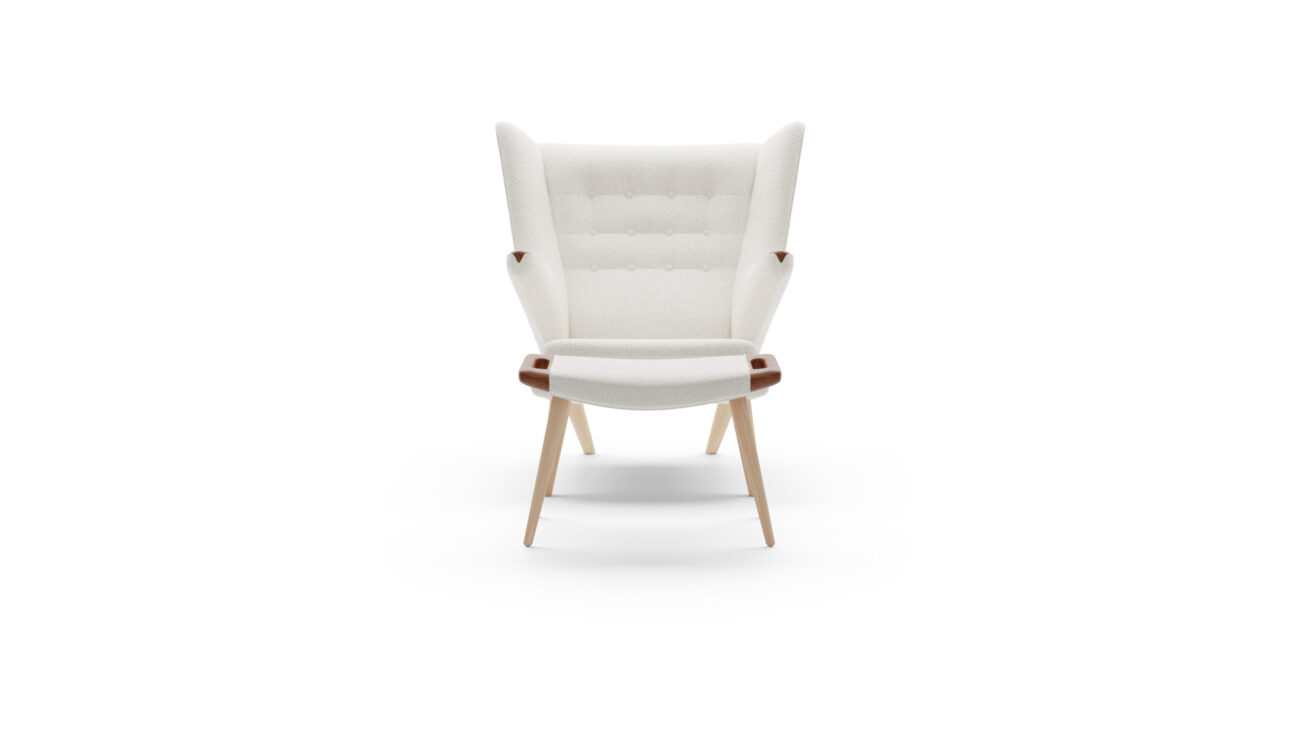 Papa Bear Chair PP19 & Ottoman PP120 Reproduction by Archetype Forms - Hans Wegner - Front View