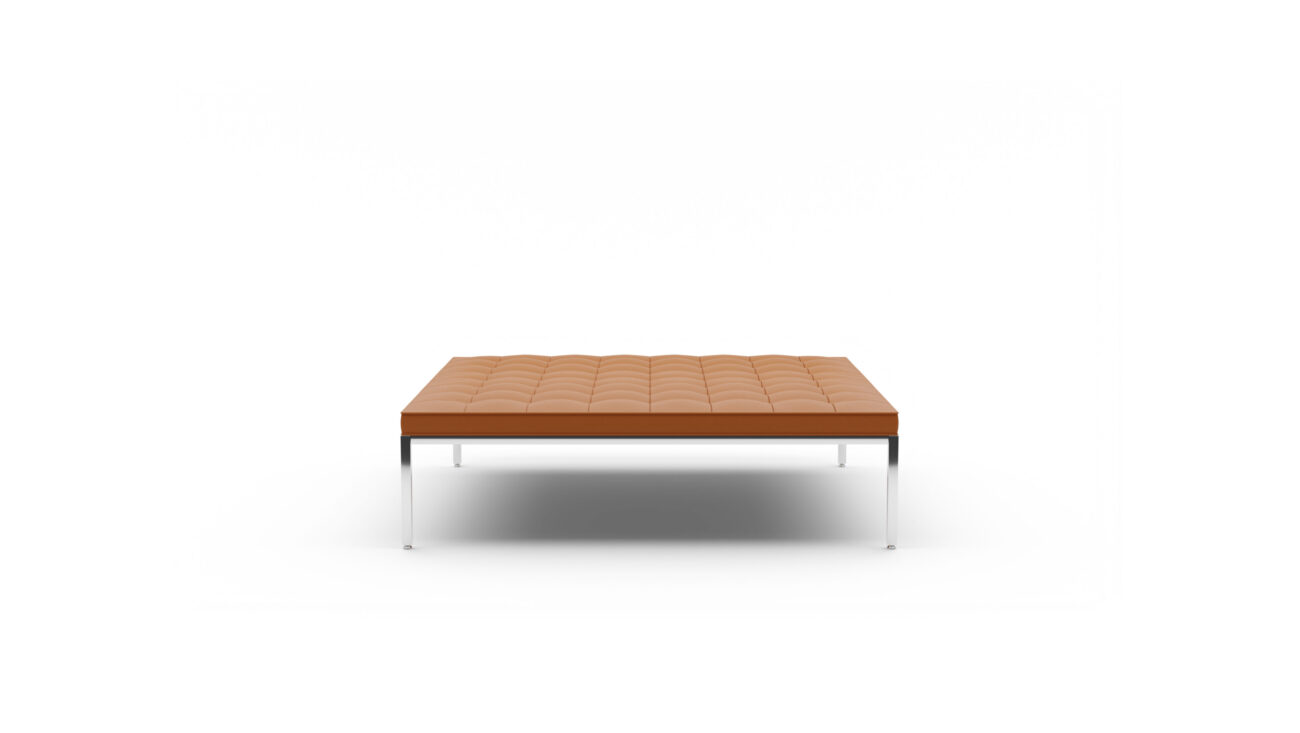 Relaxed Bench: Large Square Bench 6-Seat 2530yrc6 Reproduction by Archetype Forms - Florence Knoll - Front-Angle View