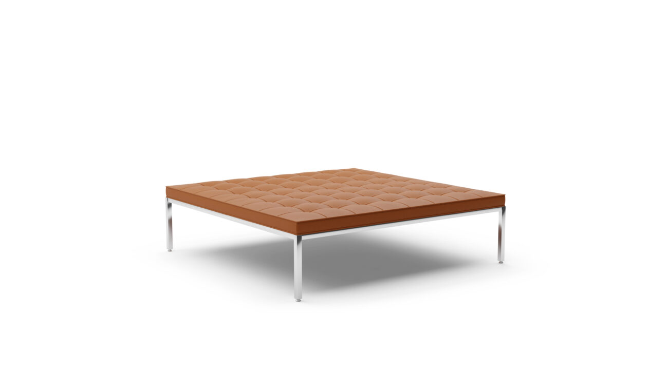 Relaxed Bench: Large Square Bench 6-Seat 2530yrc6 Reproduction by Archetype Forms - Florence Knoll - Side-View