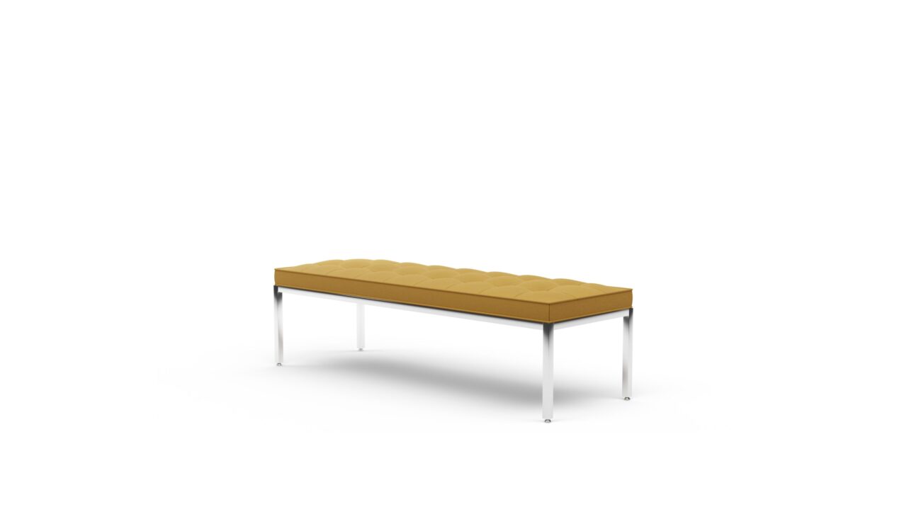 Relaxed Bench: 3-Seat Bench 2530yrc3 Reproduction by Archetype Forms - Florence Knoll - Front-Angle View