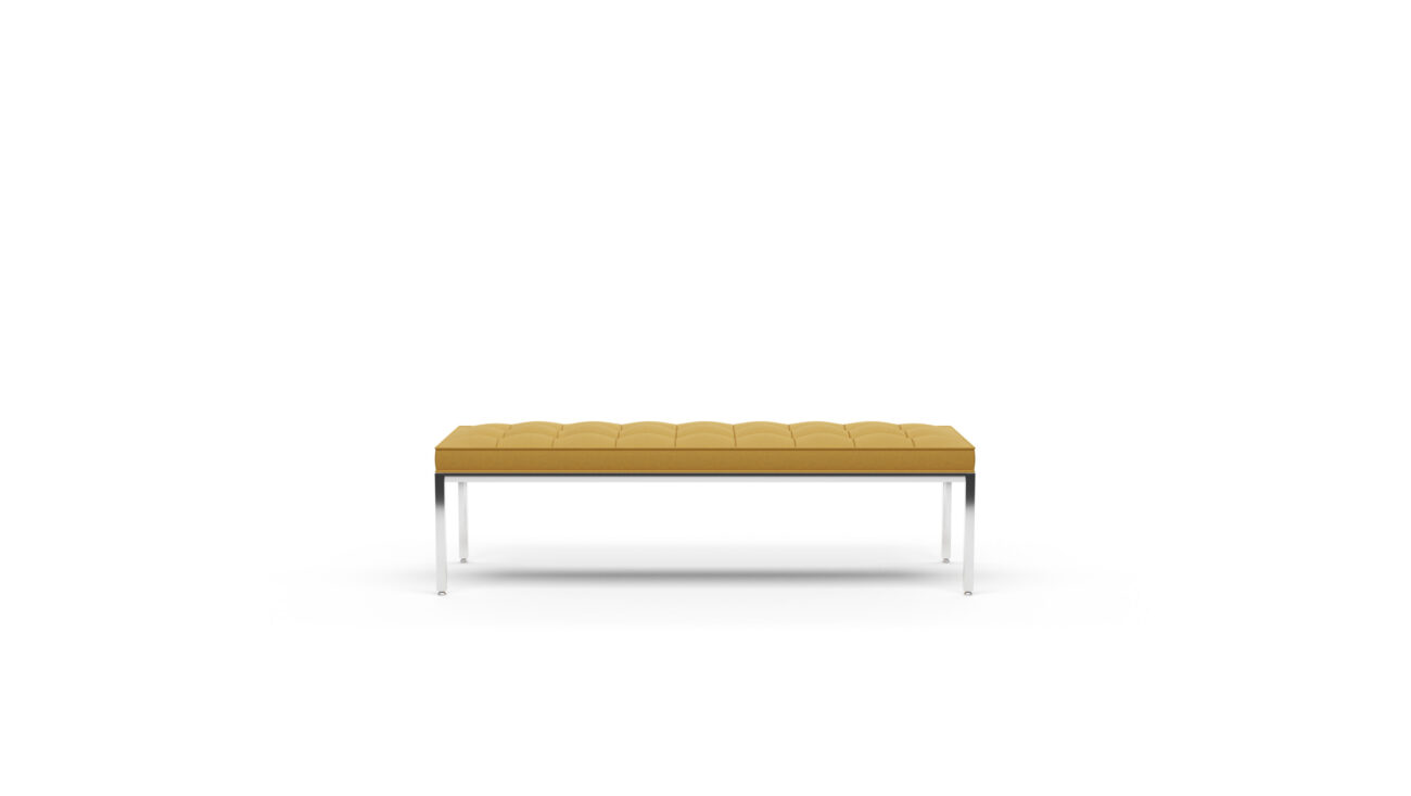 Relaxed Bench: 3-Seat Bench 2530yrc3 Reproduction by Archetype Forms - Florence Knoll - Front View