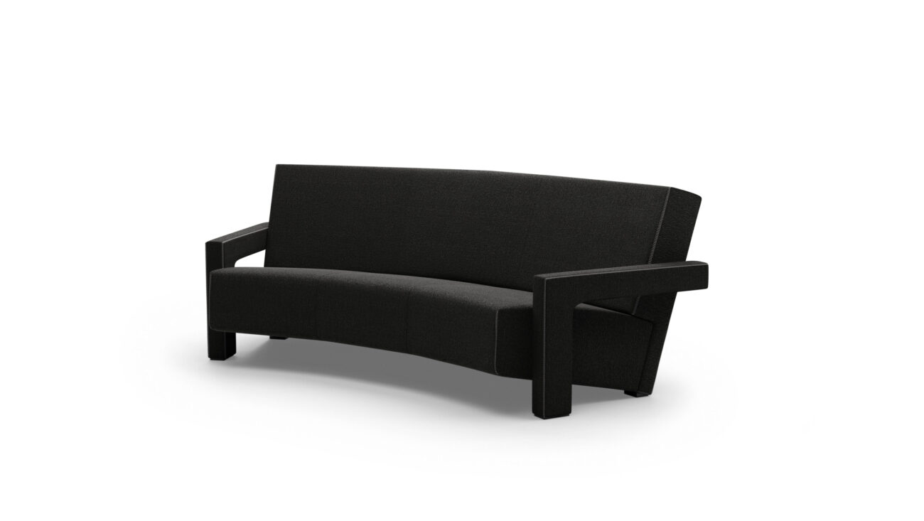 Utrecht Sofa Curved 3-Seater Sofa 637-03 Reproduction by Archetype Forms - Gerrit Thomas Rietveld - Front-Angle View