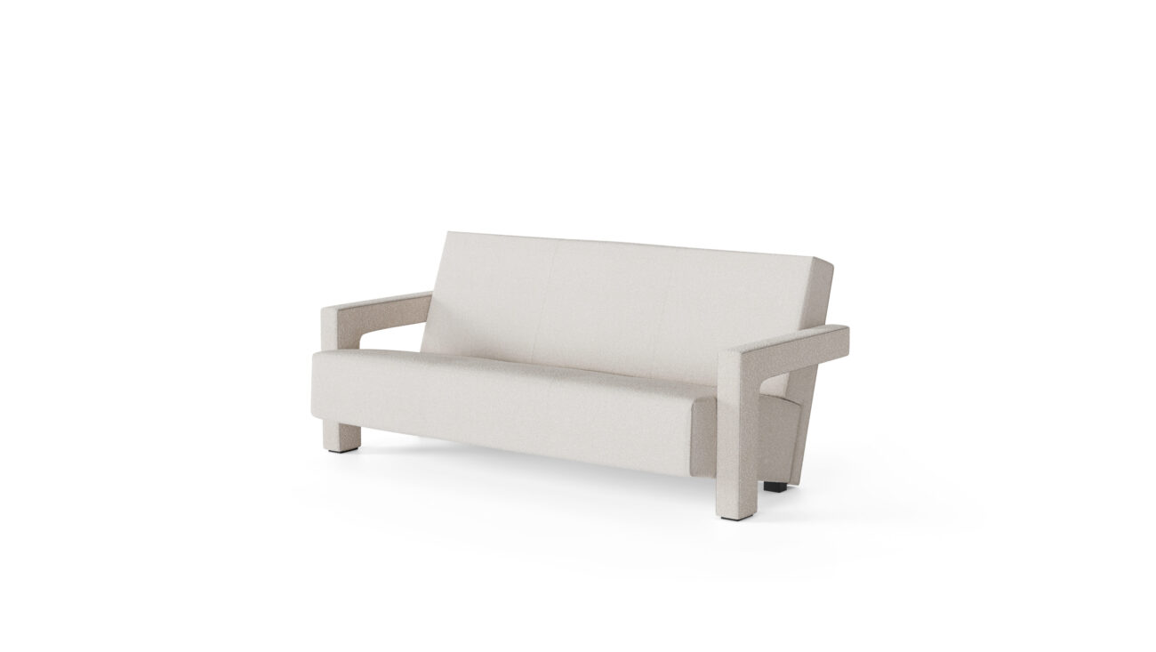 Utrecht Sofa Straight 3-Seater Sofa 637-13 Reproduction by Archetype Forms - Gerrit Thomas Rietveld - Front-Angle View