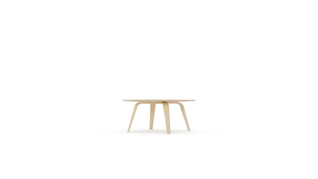 Eames CTW Coffee Table Molded Plywood With Wood Legsx Reproduction by Archetype Forms - Charles & Ray Eames - Front View