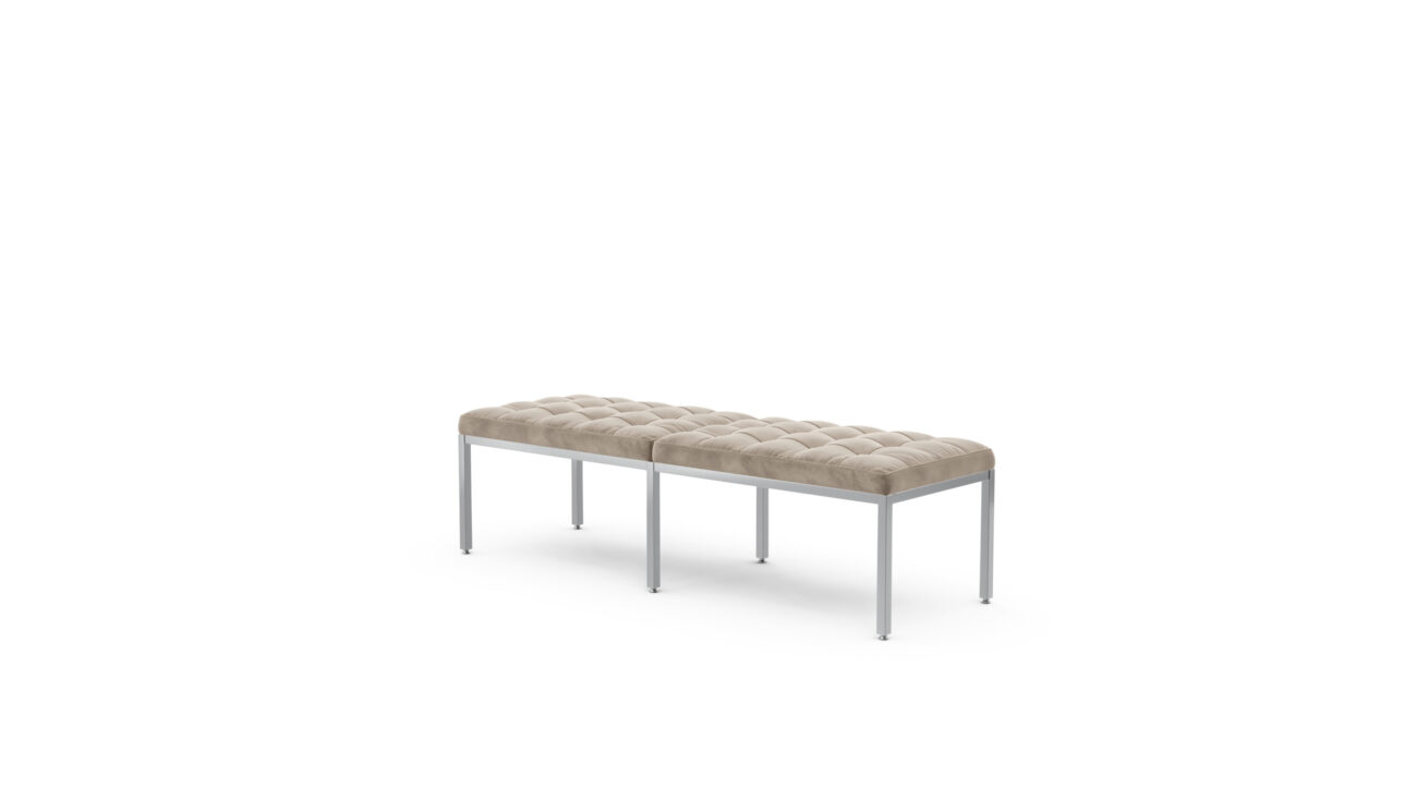 Three-Seater Bench 2530Y3C Reproduction by Archetype Forms - Florence Knoll - Front-Angle View