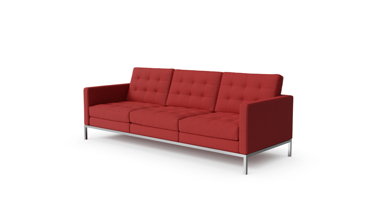 1206S3 Relaxed Three Seat Sofa Reproduction by Archetype Forms - Florence Knoll - Front-Angle View