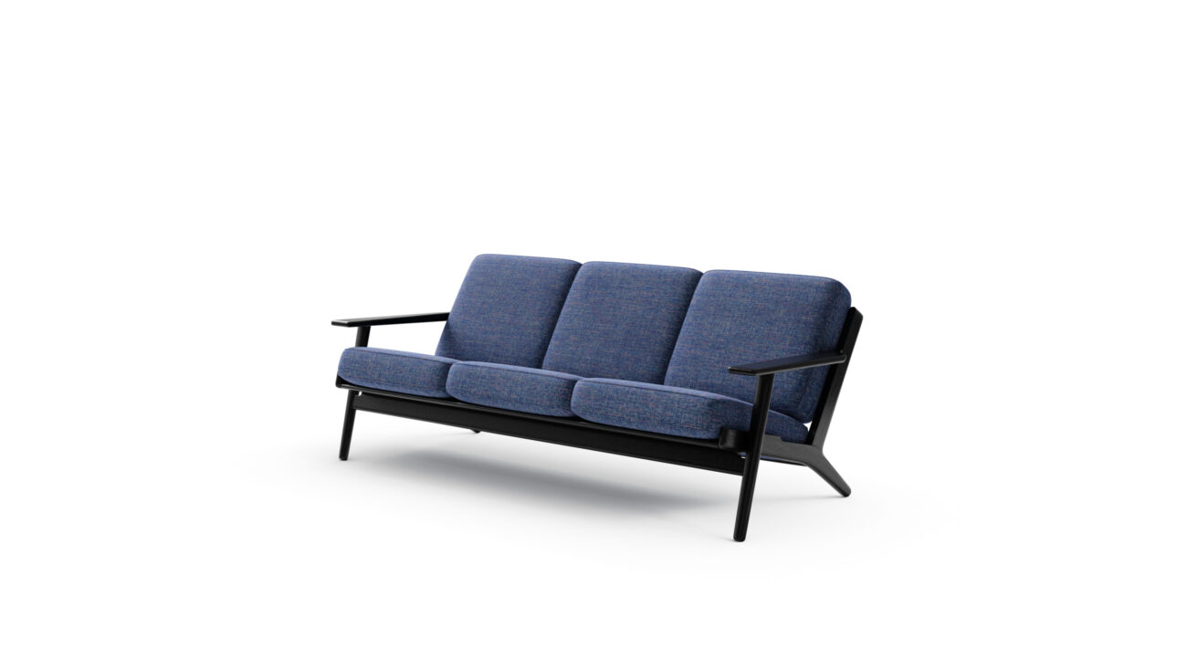 GE 290-3 Plank Three Seat Sofa Reproduction by Archetype Forms - Hans Wegner - Front-Angle View