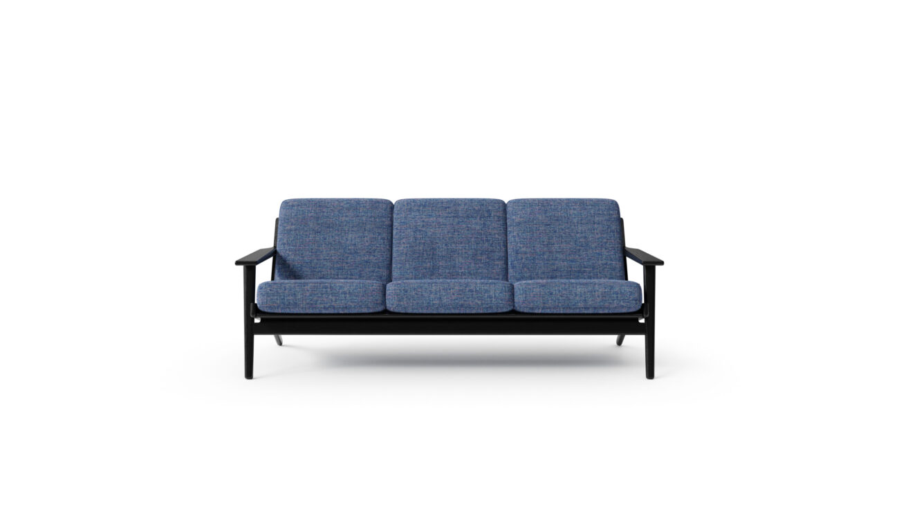 GE 290-3 Plank Three Seat Sofa Reproduction by Archetype Forms - Hans Wegner - Front View