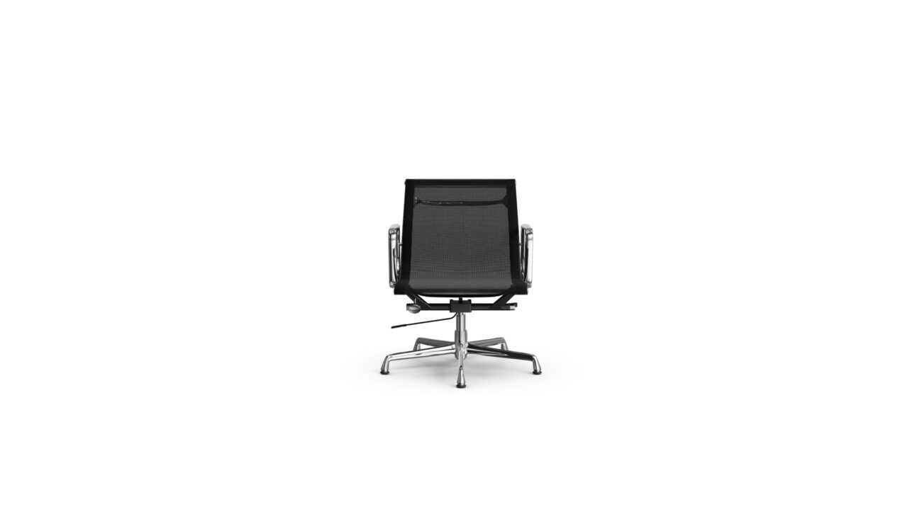 Eames Aluminum Group Management Chair EA 335E Mesh or EA 117 Mesh On Glides, Pneumatic Lift Reproduction by Archetype Forms - Charles & Ray Eames - Front View