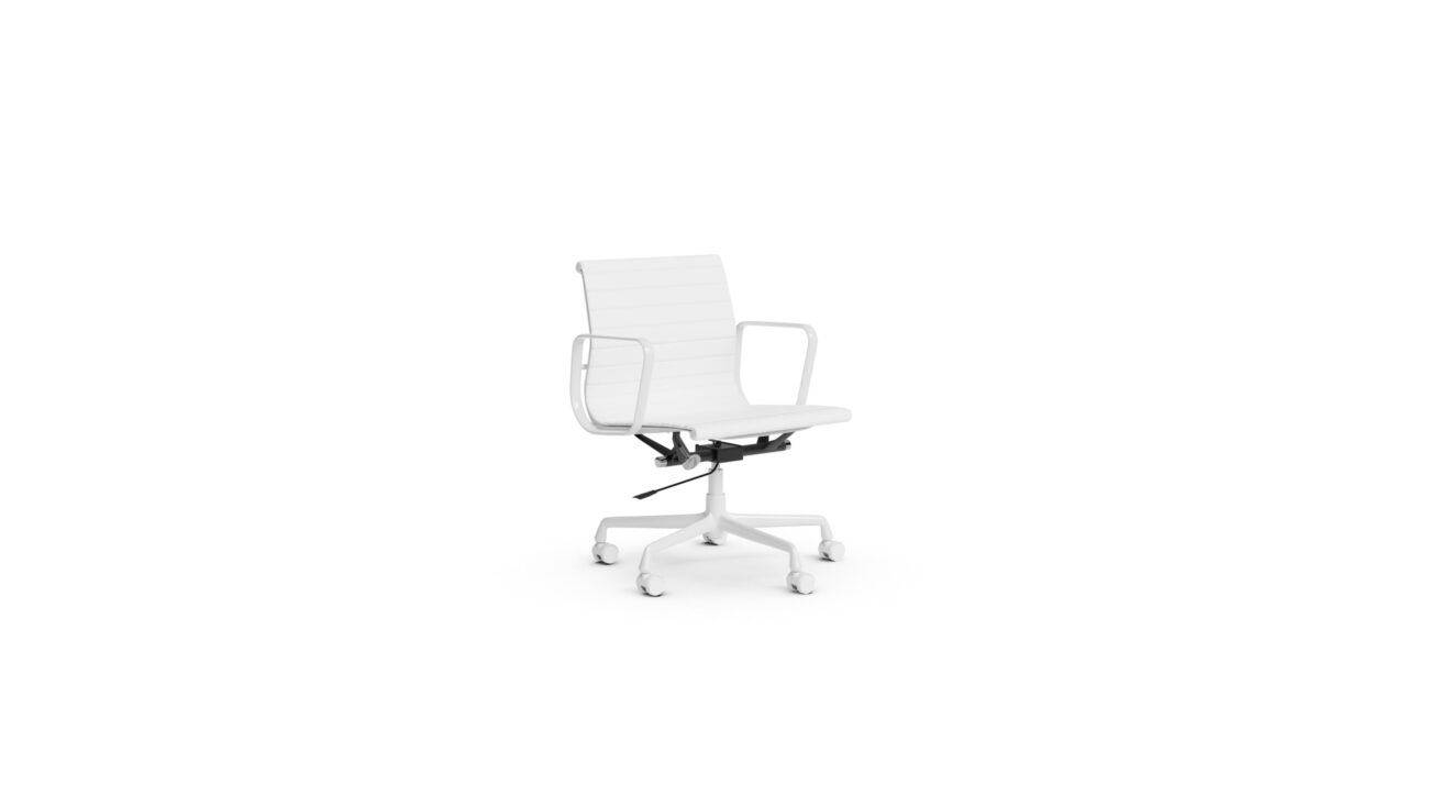 Eames Aluminum Group Management Chair EA 335E On Castors, Pneumatic Lift Reproduction by Archetype Forms - Charles & Ray Eames - Front Angle-2 View