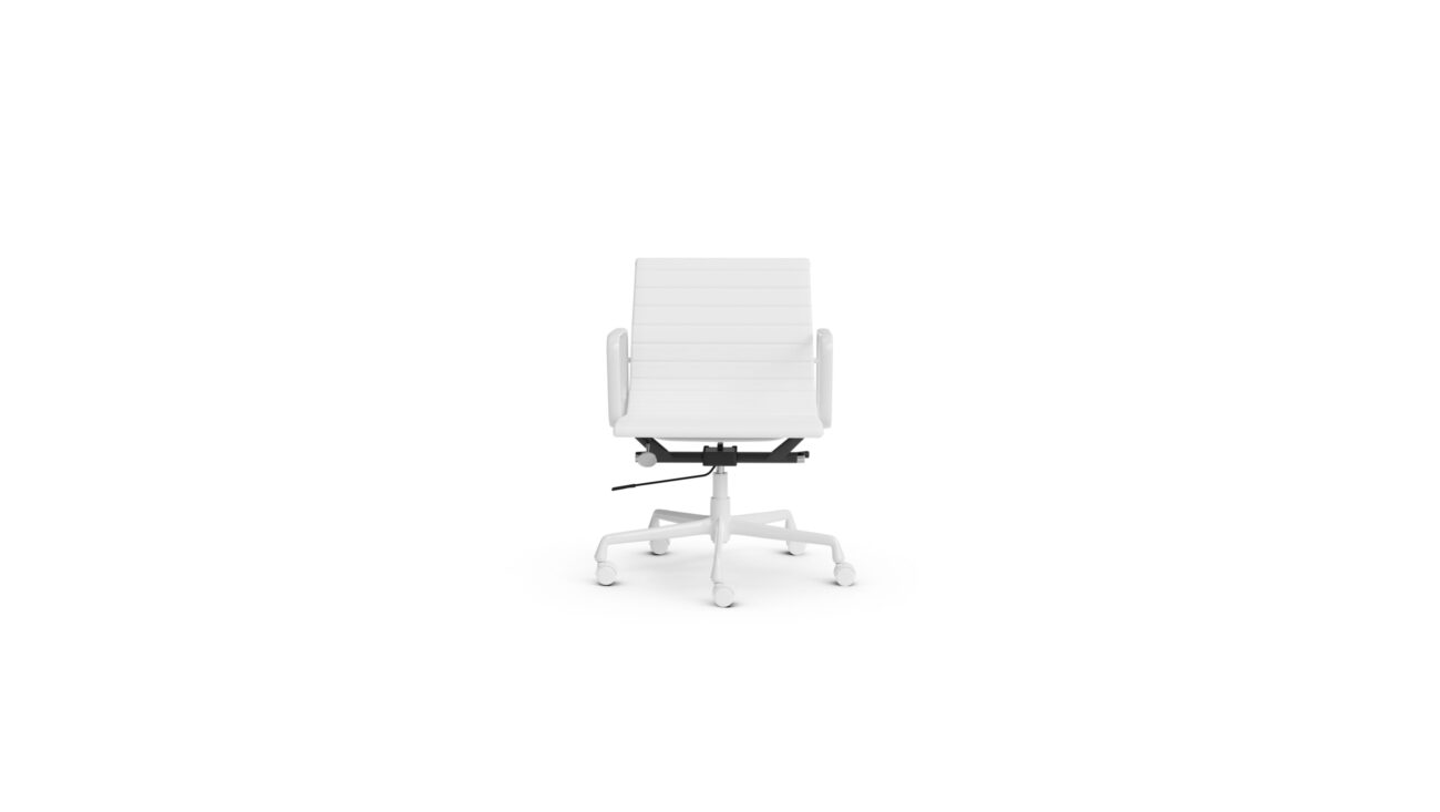 Eames Aluminum Group Management Chair EA 335E On Castors, Pneumatic Lift Reproduction by Archetype Forms - Charles & Ray Eames - Front View