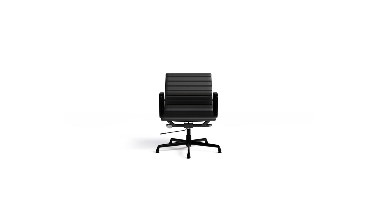 Eames Aluminum Group Management Chair EA 334E On Glides, Pneumatic Lift Reproduction by Archetype Forms - Charles & Ray Eames - Front View