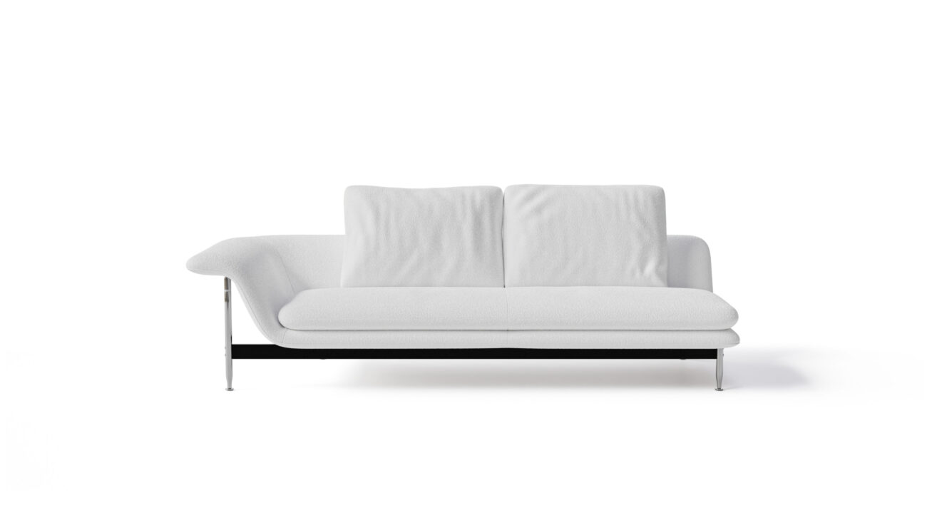 Esosoft 580 B1 01 LH Chaise Lounge with Two Cushions Reproduction by Archetype Forms - Antonio Citterio - Front View