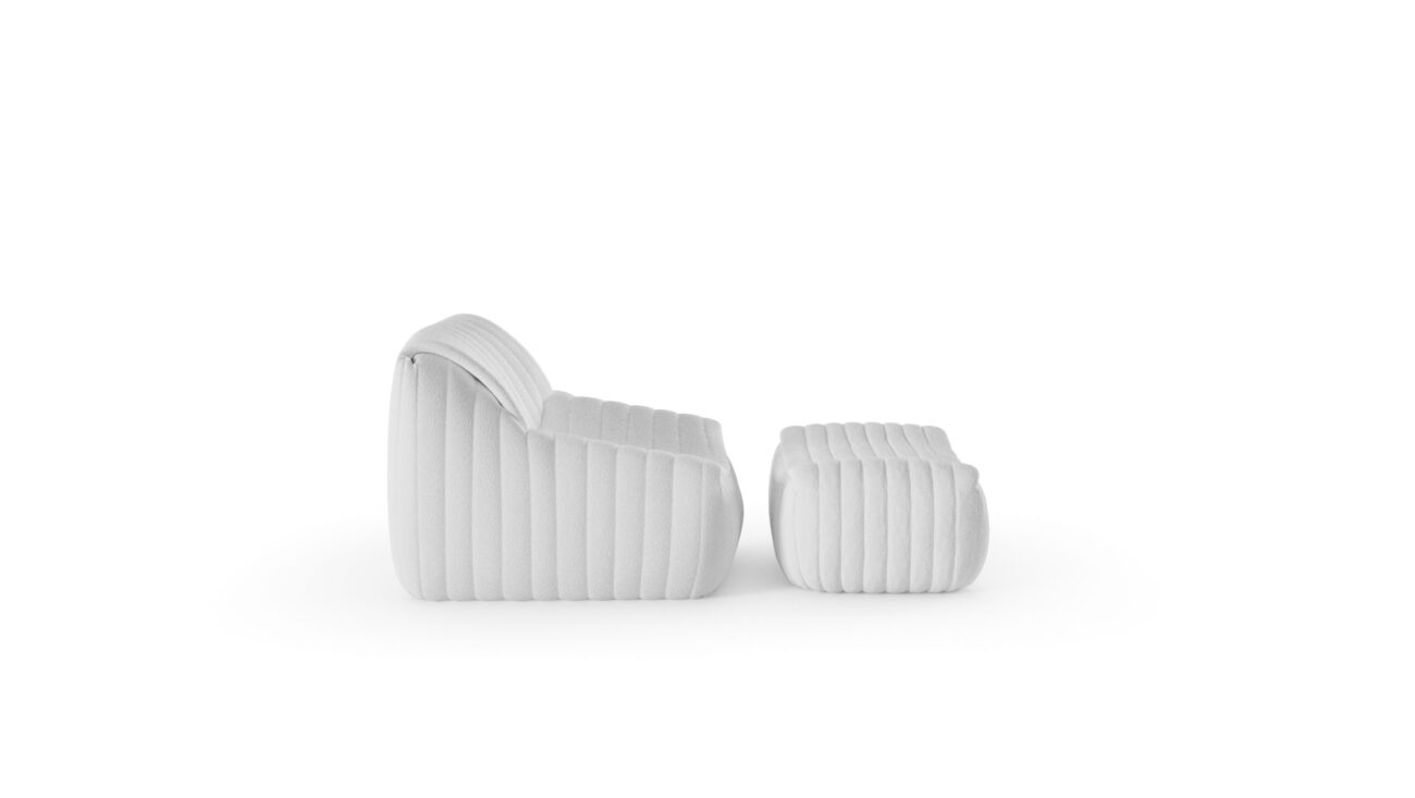 Cinna Sandra Sofa Series - Ligne Roset 1-Seater plus Ottoman Reproduction by Archetype Forms - Annie Hieronimus - Side-View 2