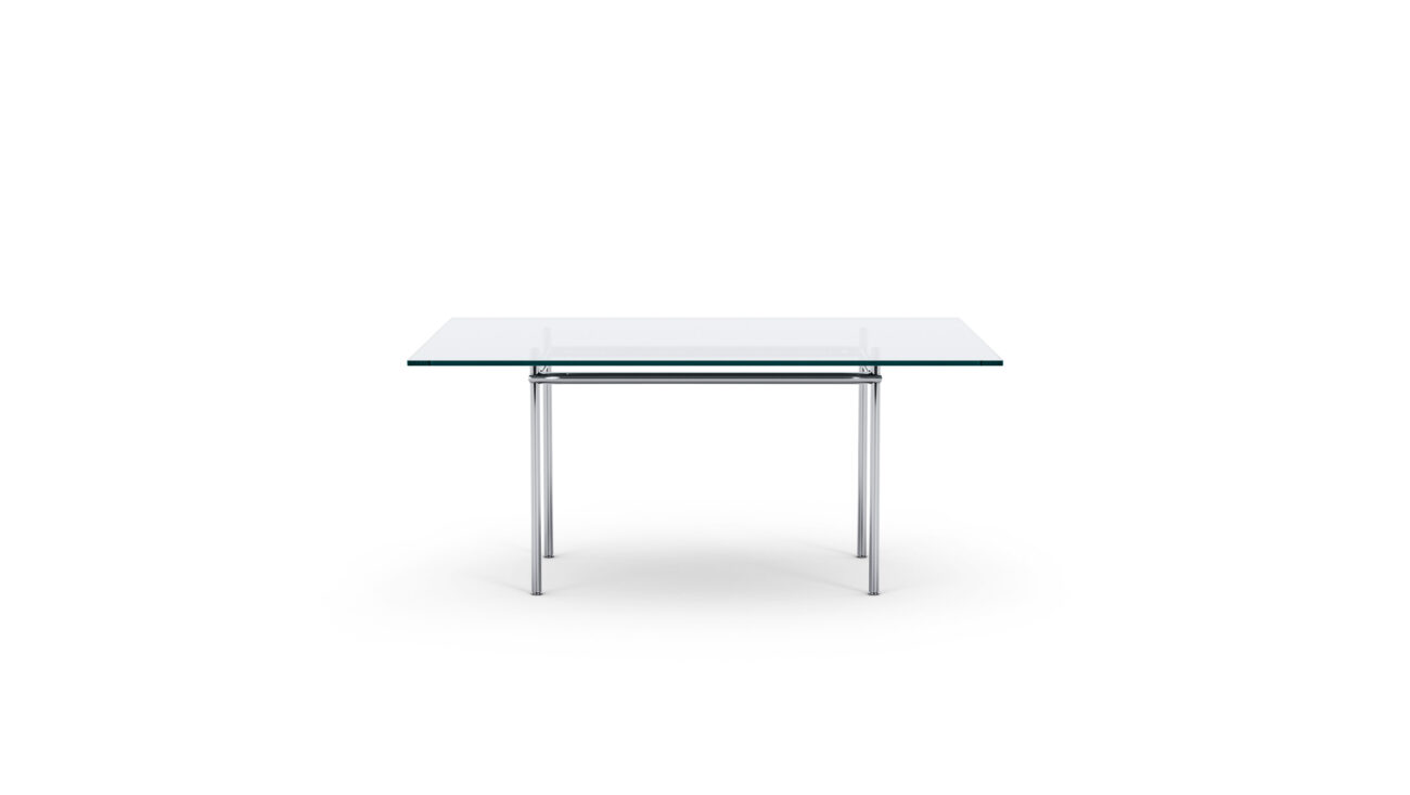 LC12 Table La Roche Glass Top Dining Table Large 160x120 1925 Reproduction by Archetype Forms - Le Corbusier - Front View