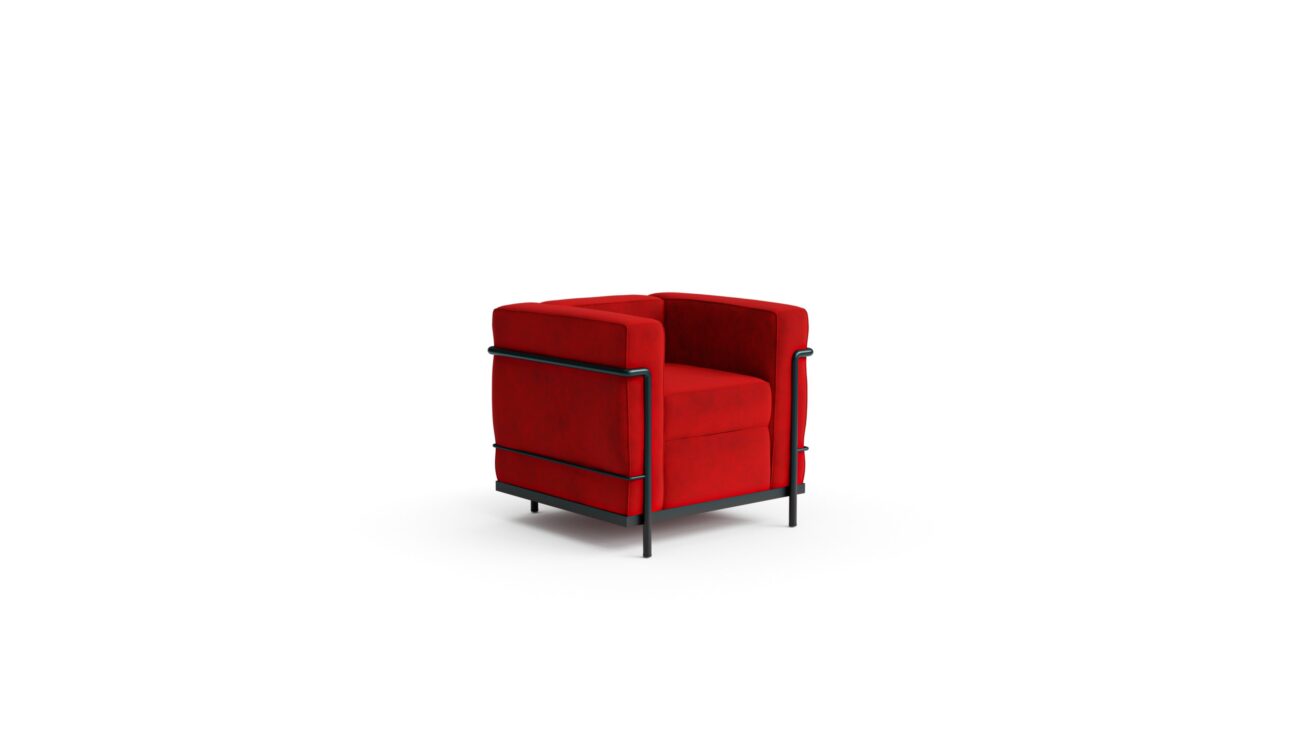 LC2 Fauteuil Grand Confort Petit Modèle Armchair 1928 Reproduction by Archetype Forms - Le Corbusier - Front Angle-2 View