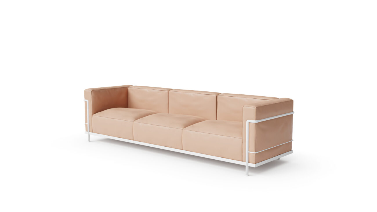 LC3 Fauteuil Grand Confort Grand Modèle Sofa 3-Seat 1928 Reproduction by Archetype Forms - Le Corbusier - Front-Angle View