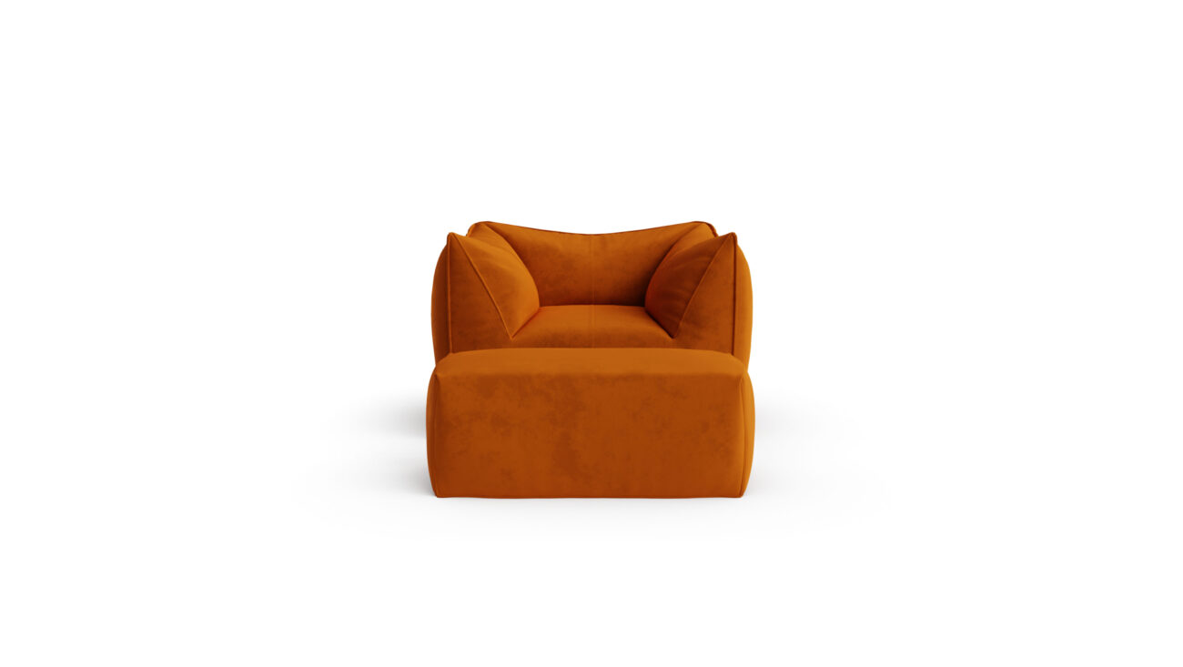 Le Bambole Chair & Ottoman 1972 Reproduction by Archetype Forms - Mario Bellini - Front View