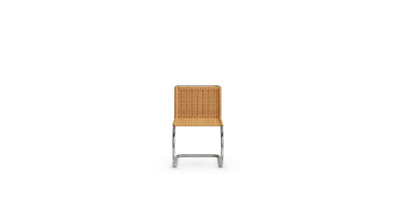 MR Chair Armless With Cane Rattan MR10/1 Reproduction by Archetype Forms - Mies van der Rohe - Front View