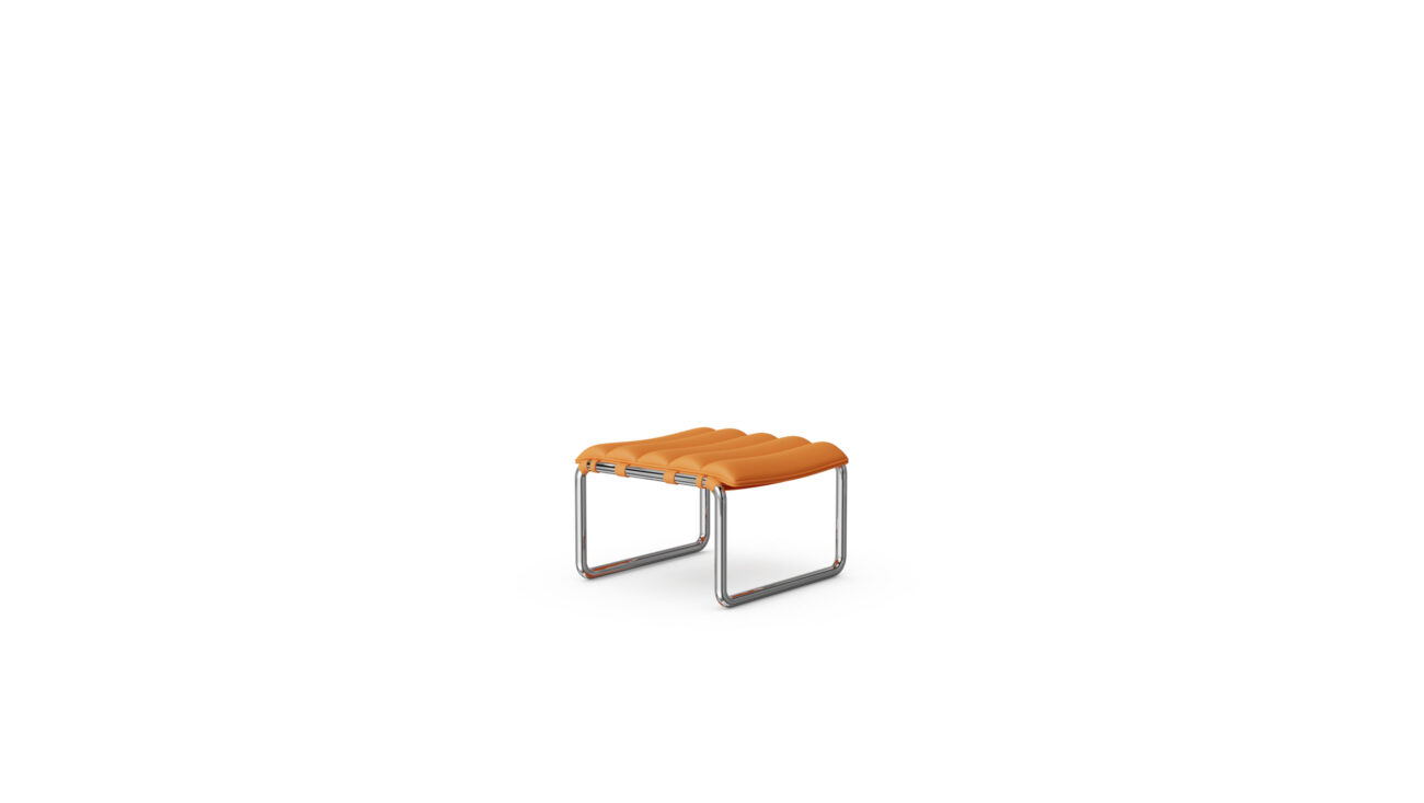 MR Stool Padded 243LC Reproduction by Archetype Forms - Mies van der Rohe - Front-Angle View