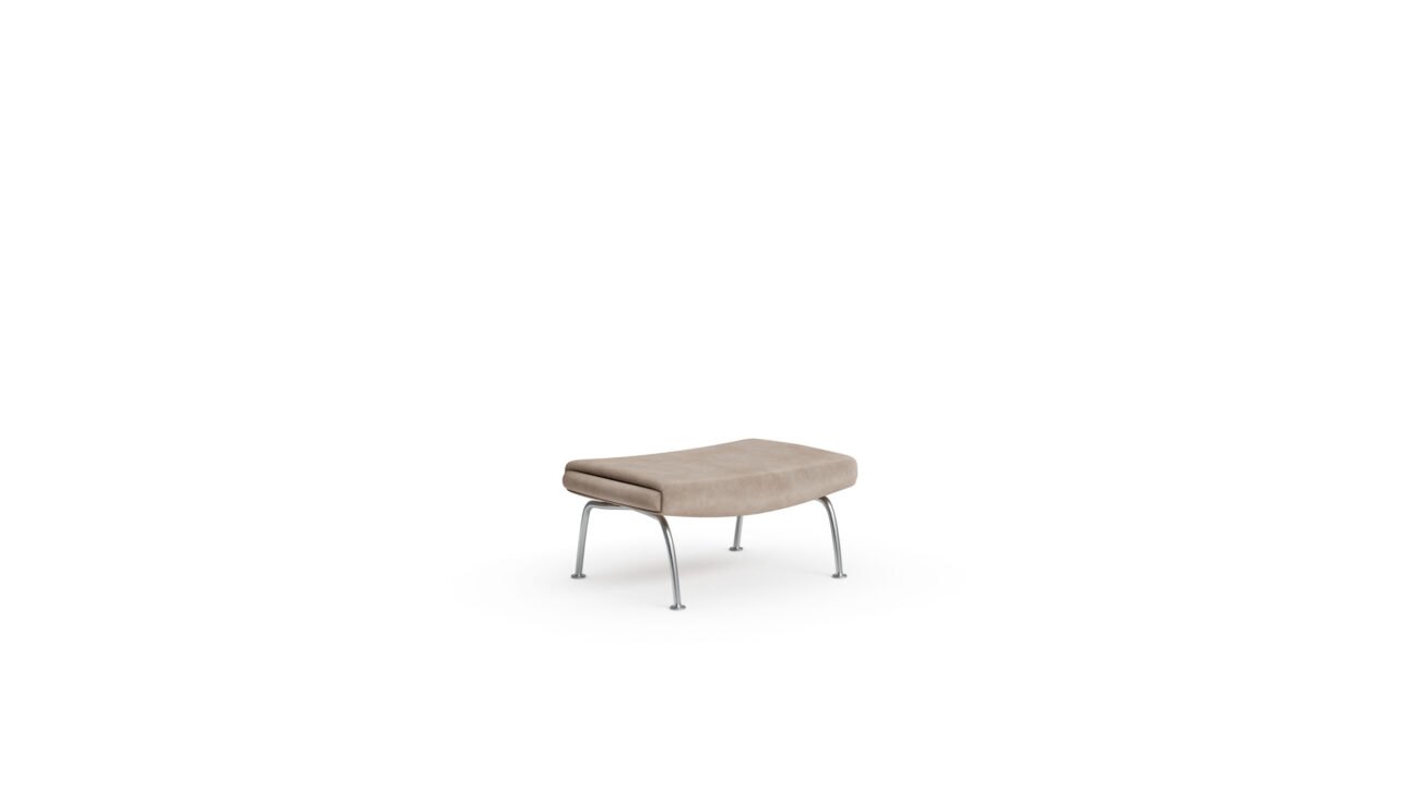 1002 Ox Ottoman & Queen Ottoman Reproduction by Archetype Forms - Hans Wegner - Front Angle-2 View, Suede