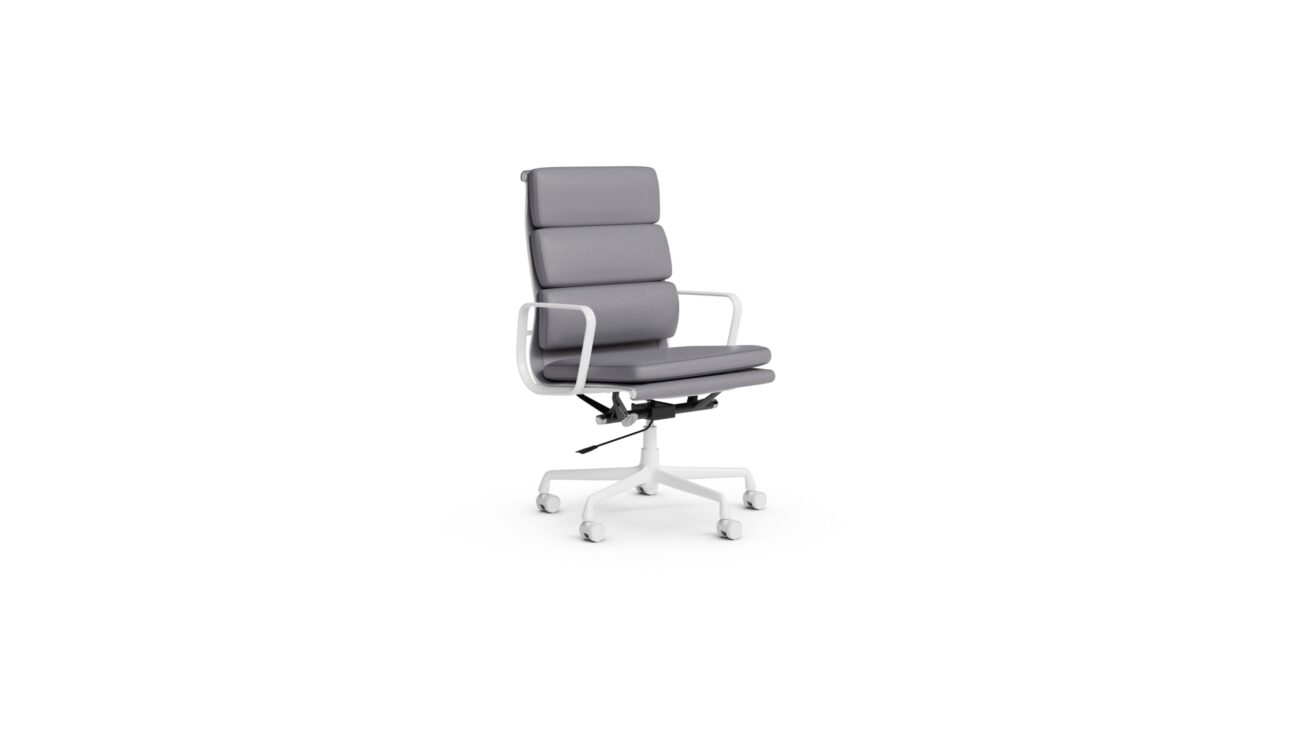 Eames Soft Pad Executive Chair EA 220 & EA437 On Castors, Pneumatic Lift Reproduction by Archetype Forms - Charles & Ray Eames - Front Angle-2 View