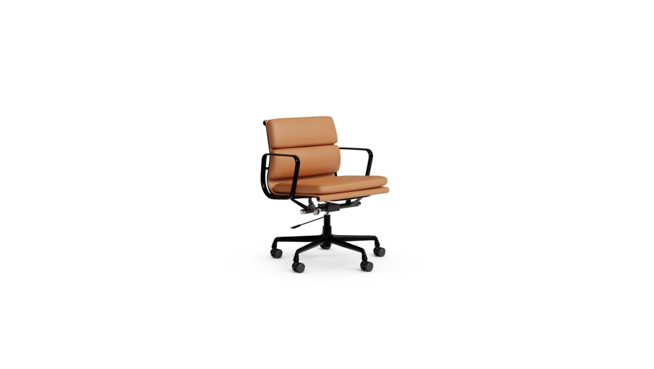 Eames Softpad Management Chair EA 217 On Castors. Pneumatic Lift Reproduction by Archetype Forms - Charles & Ray Eames - Front Angle-2 View