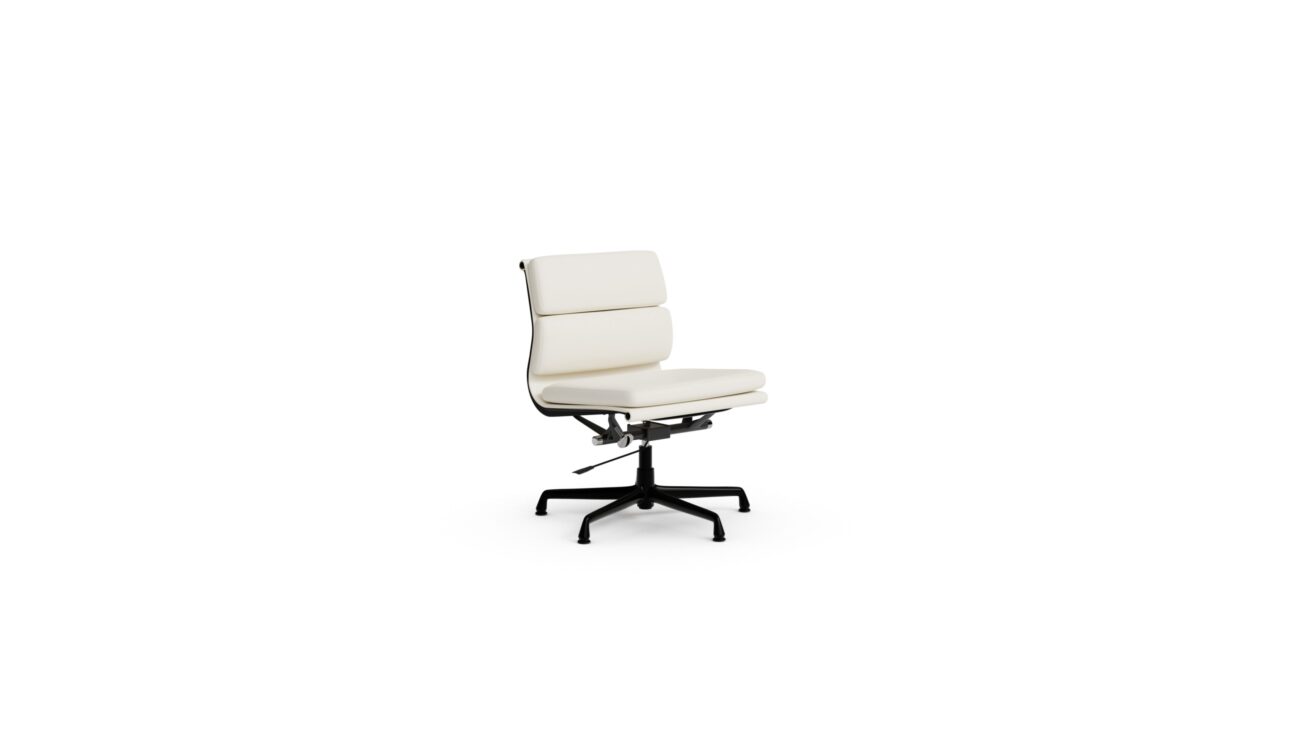 Eames Softpad Management Chair EA 205 & EA 206 On Glides, Pneumatic Lift Reproduction by Archetype Forms - Charles & Ray Eames - Front Angle-2 View