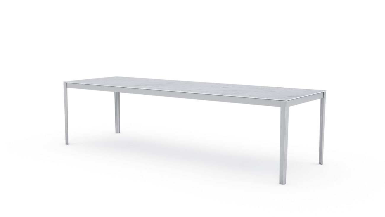 Back angle view of the Cotone Dining Table Rectangular 280x90x74cm designed by Ronan and Erwan Bouroullec, available online in Canada. Made by Archetype Forms.