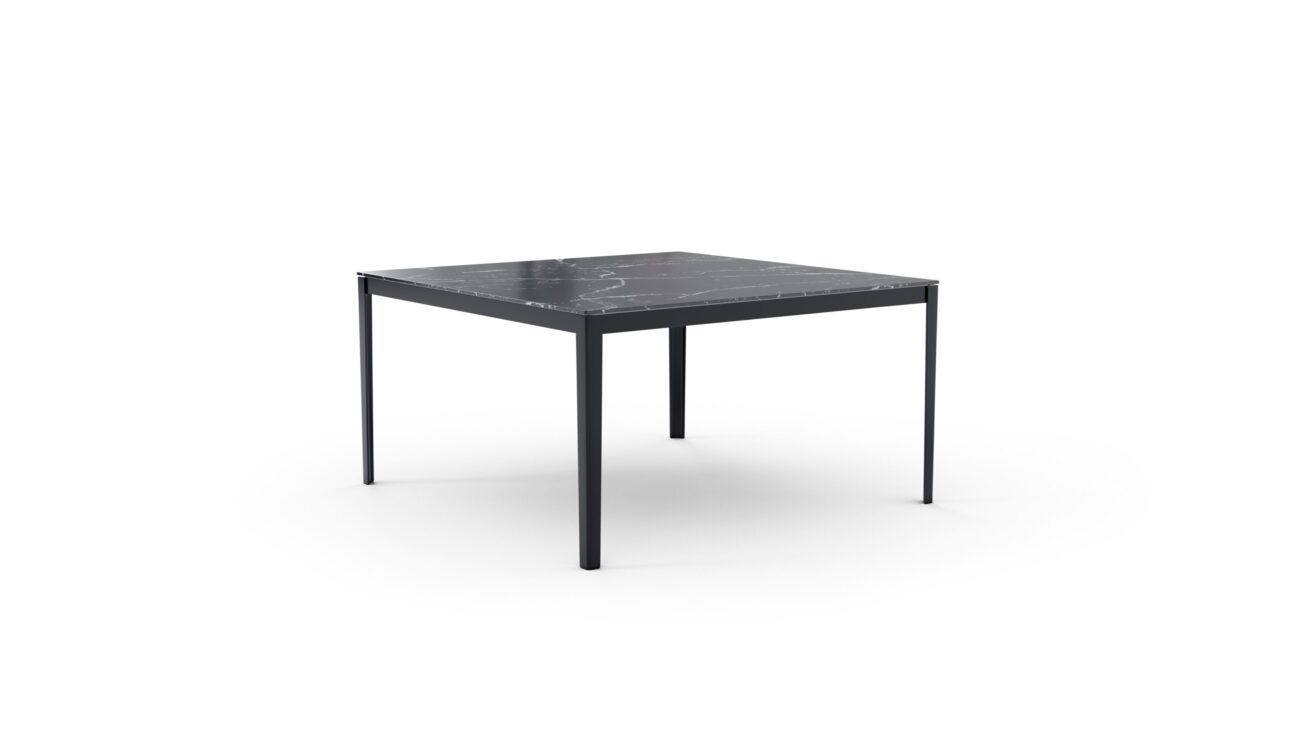 Back angle view of the Cotone Dining Table Square 140x140x74cm designed by Ronan and Erwan Bouroullec, available online in Canada. Made by Archetype Forms.