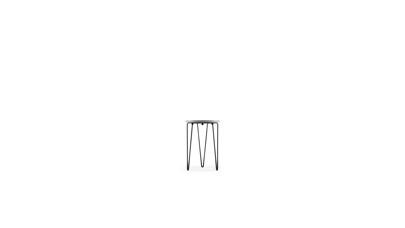 Front view of the Hairpin Stacking Table 75 by Florence Knoll, designed by Florence Knoll, available online in Canada. Made by Archetype Forms.