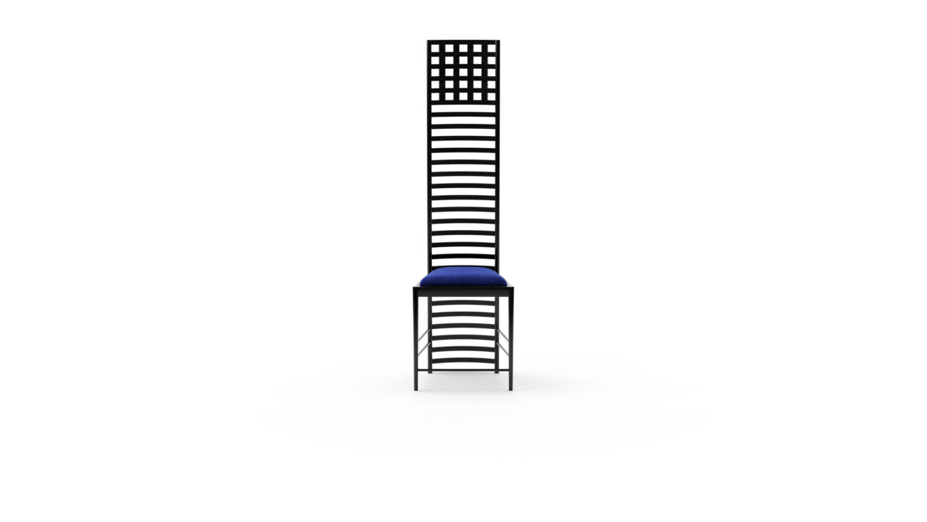 Front view of the Hill House 1 Chair by Charles Rennie Mackintosh, designed by Charles Rennie Mackintosh, available online in Canada. Made by Archetype Forms.