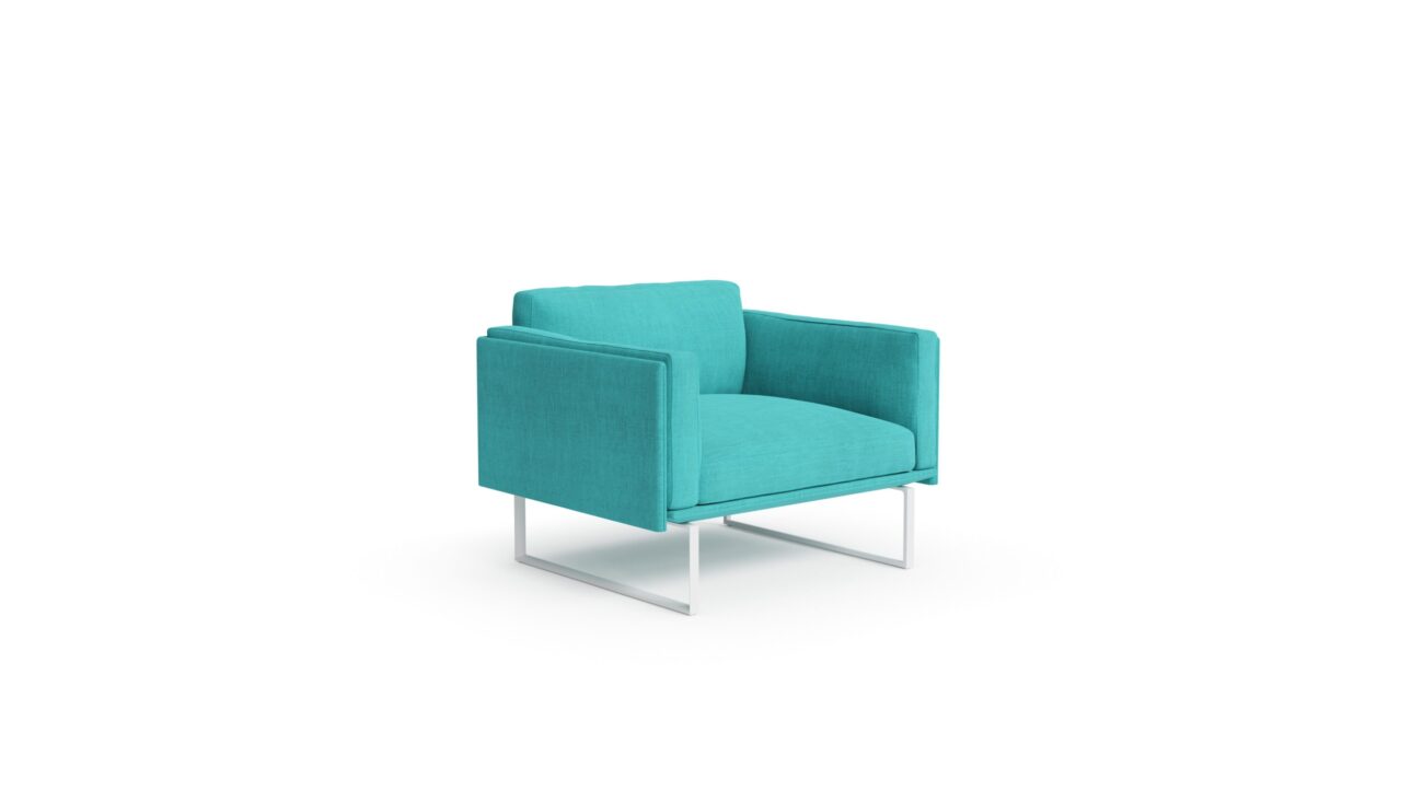 Front angle 2 view of the 202-203 01 8 Otto Armchair by Pierro Lissoni, available online in Canada. Designed by Pierro Lissoni, Made by Archetype Forms.