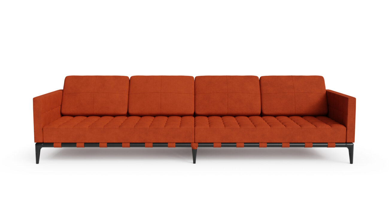 Front view of the 241 Privé 4-Seat Sofa 241 64 by Philippe Starck, available online in Canada. Designed by Philippe Starck, Made by Archetype Forms.