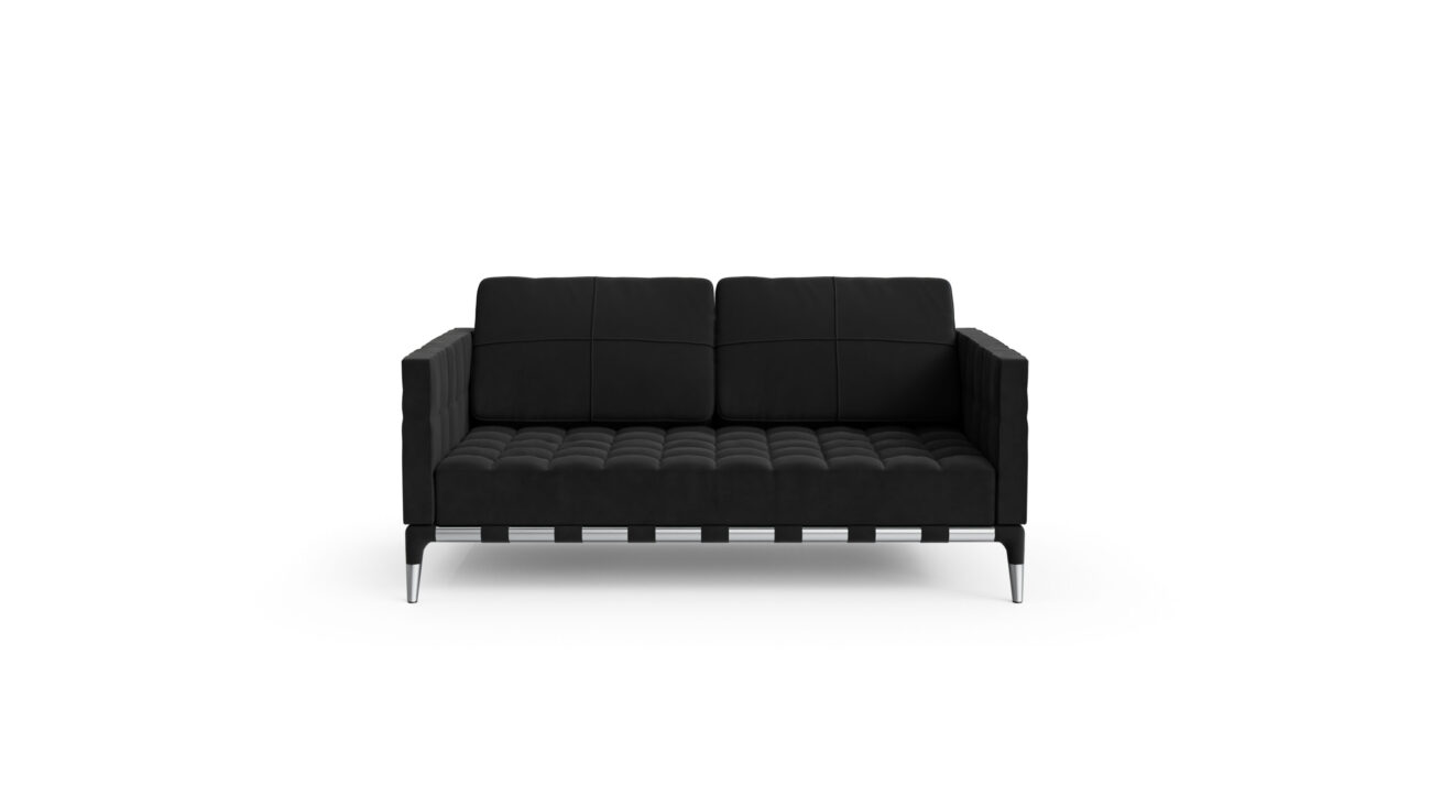 Front view of the 241 Privé 2-Seat Sofa Loveseat 241 62 by Philippe Starck, available online in Canada. Designed by Philippe Starck, Made by Archetype Forms.