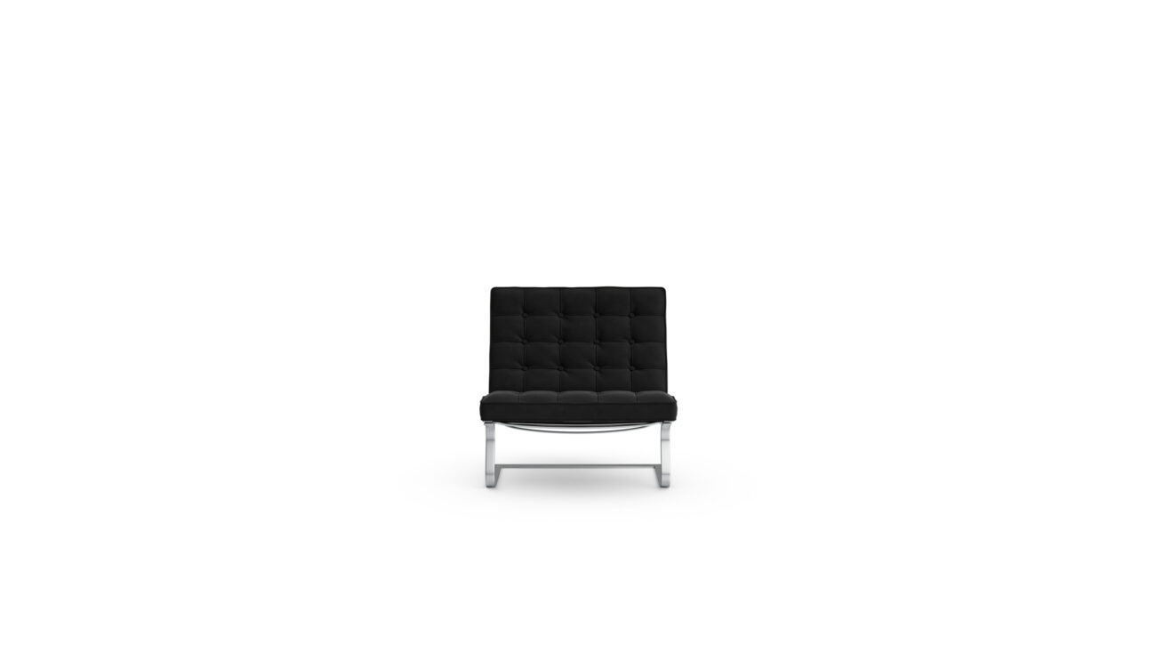 Front view of the Tugendhat Pavillion Chair Cantilever Armless MR70 by Mies van der Rohe, available online in Canada. Designed by Mies van der Rohe, Made by Archetype Forms.