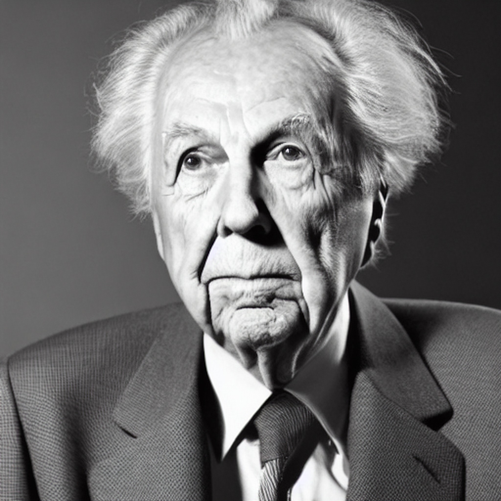 Furniture Designer Frank Lloyd Wright Portrait Biography