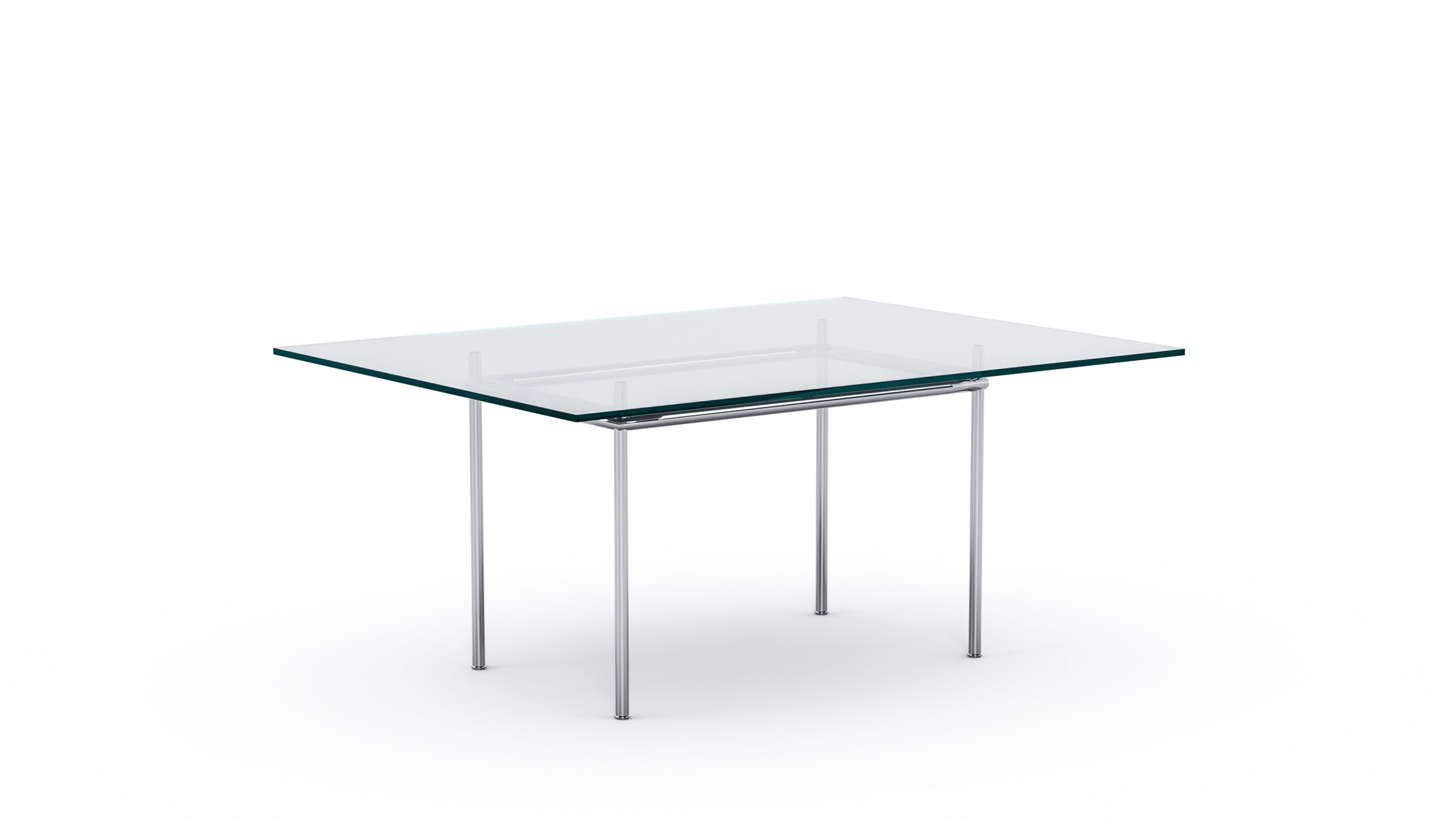 LC12 Table La Roche Glass Top Dining Table Large 160x120 1925 Reproduction by Archetype Forms - Le Corbusier - Closeup View