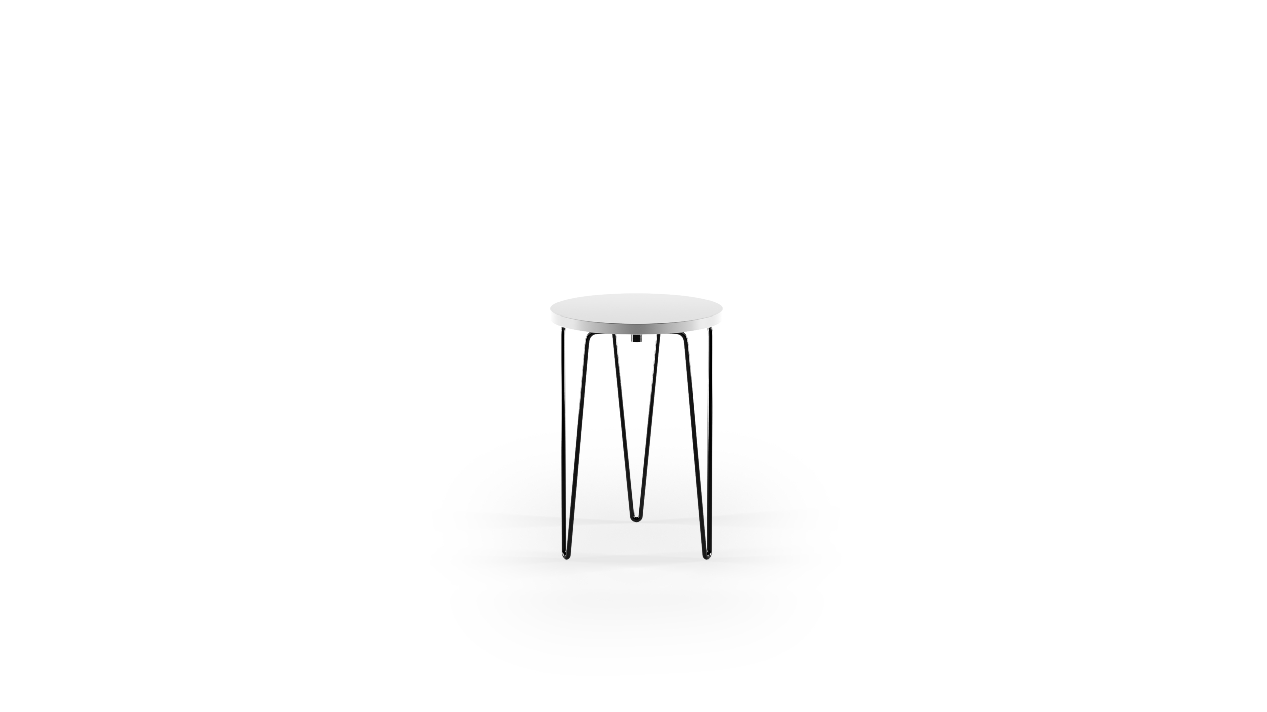 Front view of the Hairpin Stacking Table 75 by Florence Knoll, designed by Florence Knoll, available online in Canada. Made by Archetype Forms. Hero Image.