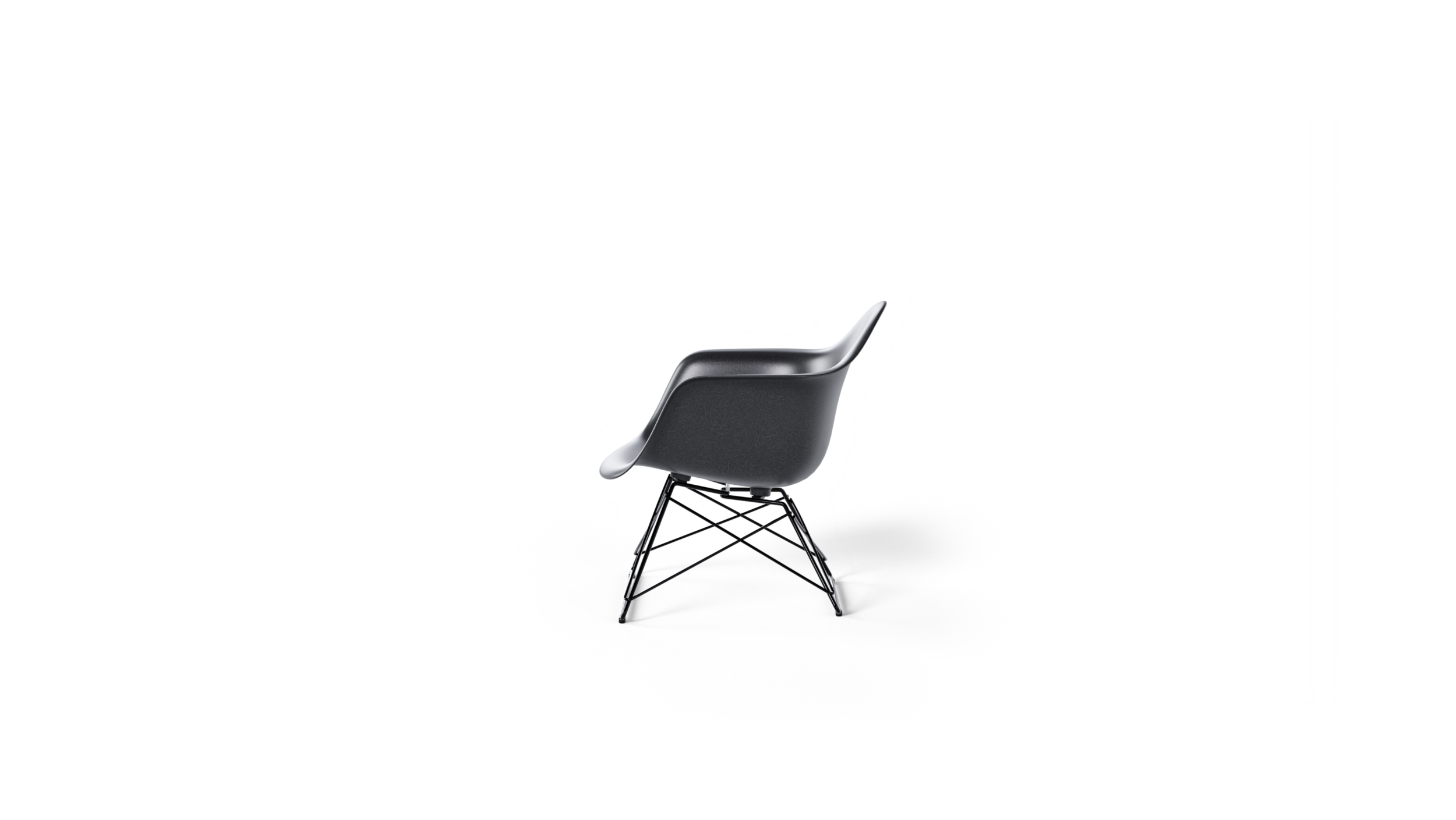 Low Wire Base Molded Fiberglass Armchair DFAR Reproduction by Archetype Forms - Charles & Ray Eames - Side-View View