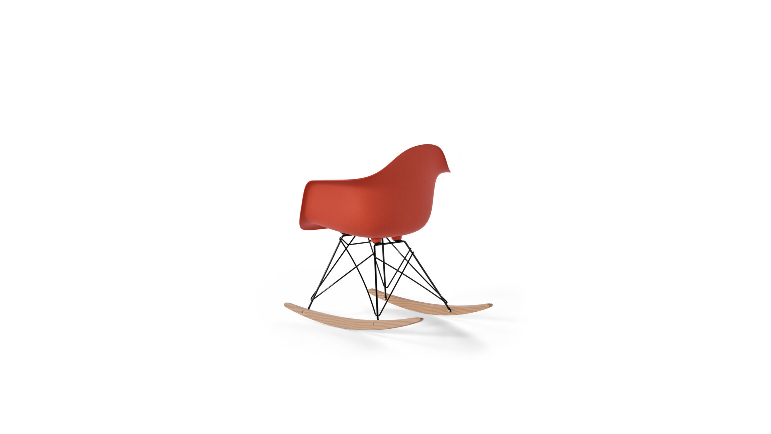 molded Fiberglass Armchair Rocker RAR Reproduction by Archetype Forms - Charles & Ray Eames - Back-Angle View