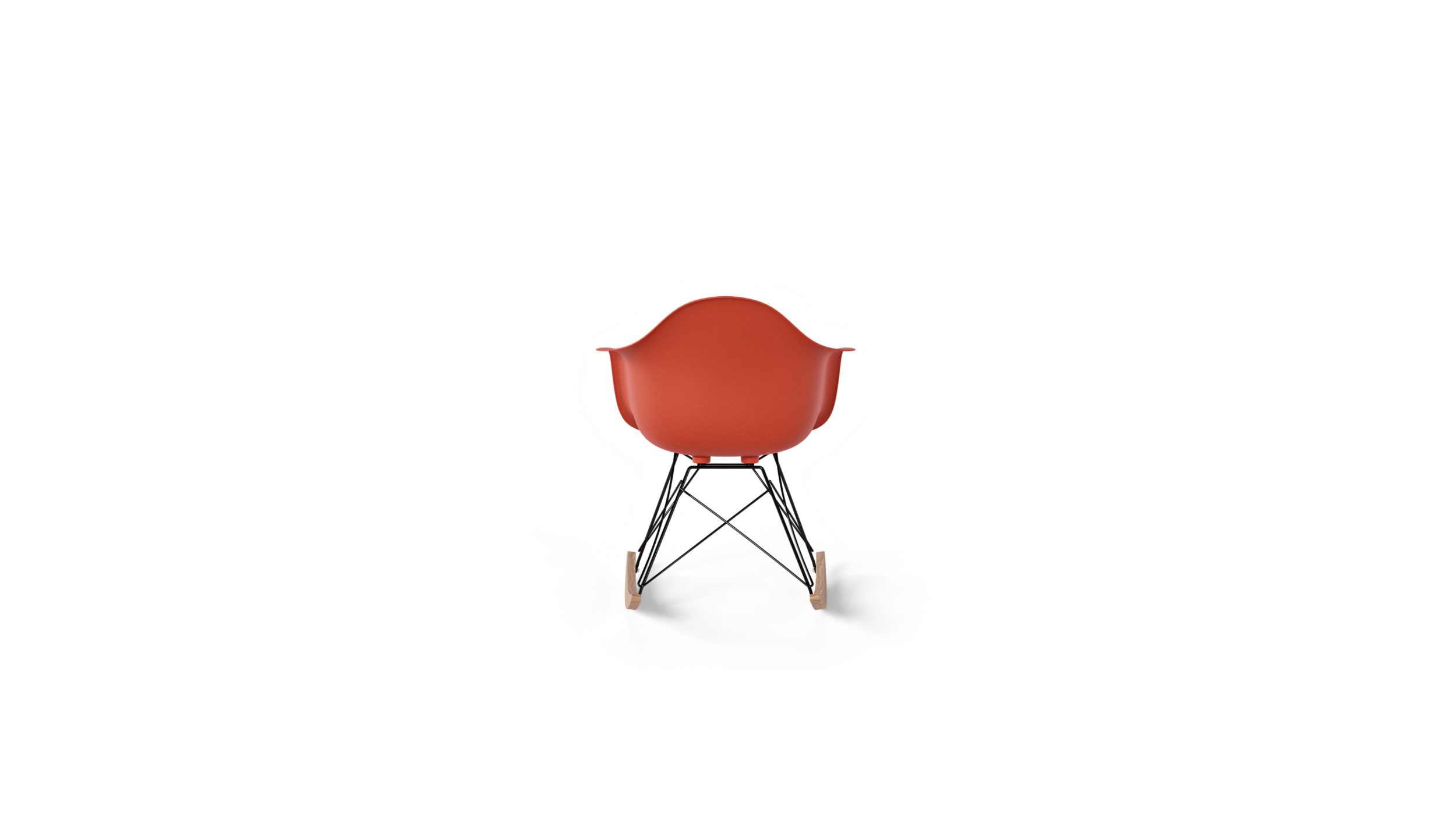 molded Fiberglass Armchair Rocker RAR Reproduction by Archetype Forms - Charles & Ray Eames - Back-Angle View