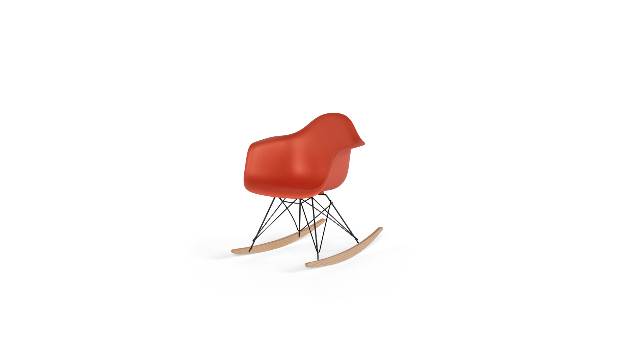 molded Fiberglass Armchair Rocker RAR Reproduction by Archetype Forms - Charles & Ray Eames - Front-Angle View