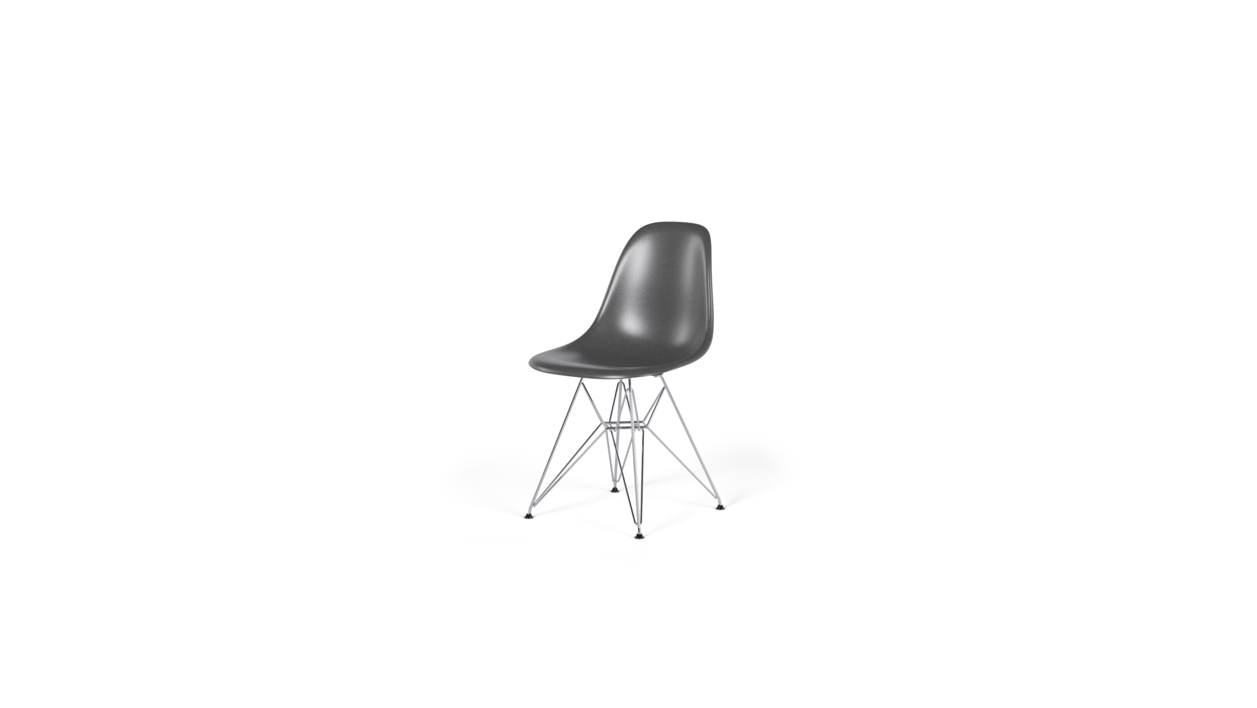 molded Fiberglass Side Chair: Wire Base DFSR Reproduction by Archetype Forms - Charles & Ray Eames - Front-Angle View